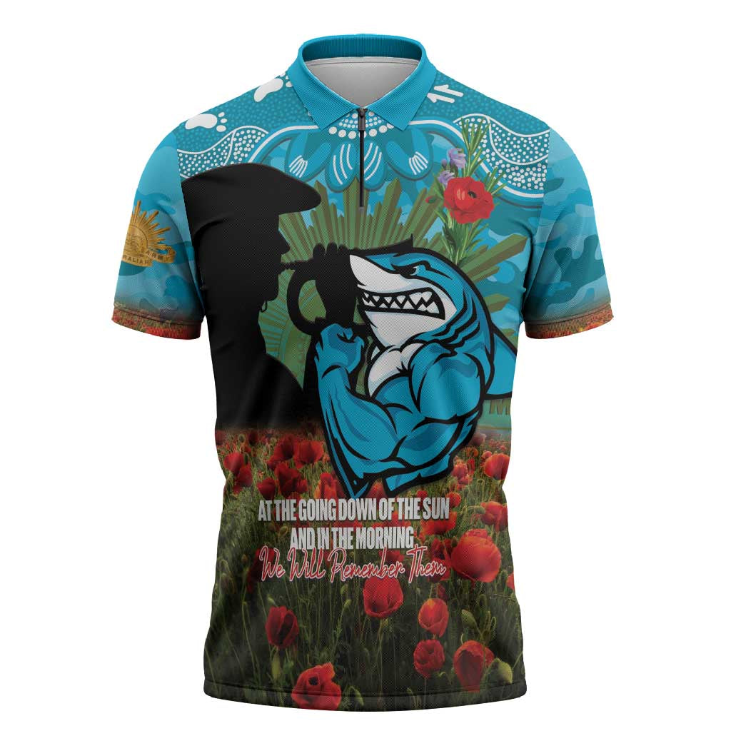 CRO x NRL Rugby ANZAC Day Zipper Polo Shirt Last Post Poppy We Will Remember Them LT14 DatND DVT