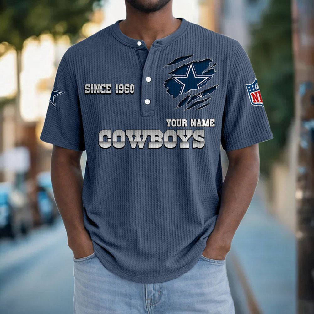 DAL x NFL Crew Neck Button Henley Tshirt 0405 DatND DVT