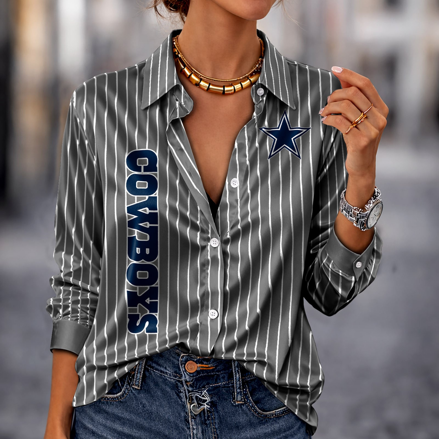 DAL x NFL Premium Stripe Shirt DATND TANTD 010426 Grey