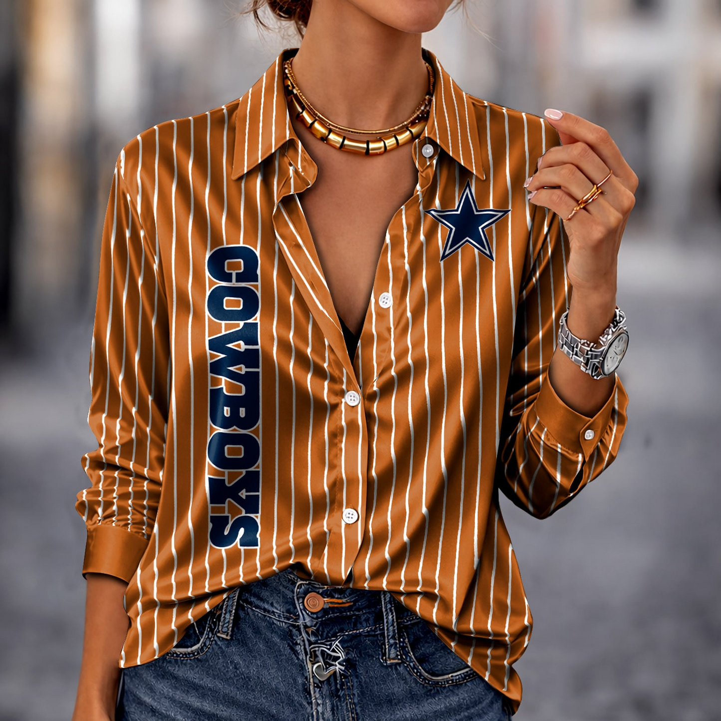 DAL x NFL Premium Stripe Shirt DATND TANTD 010426 Orange