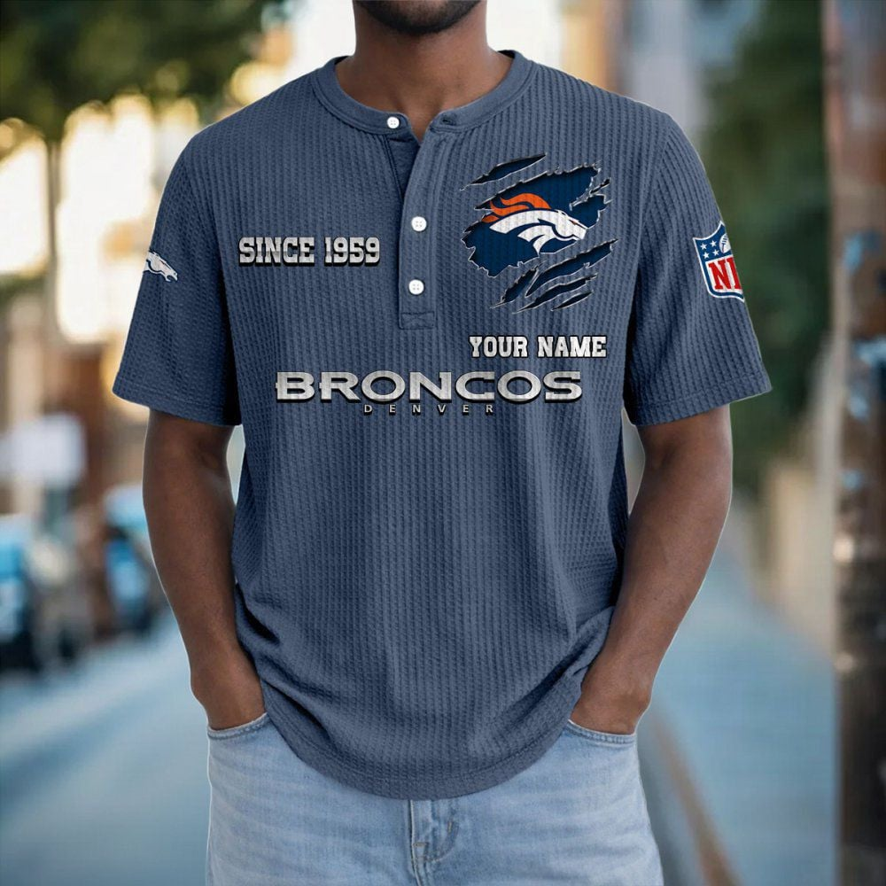 DEN x NFL Crew Neck Button Henley Tshirt 0405 DatND DVT