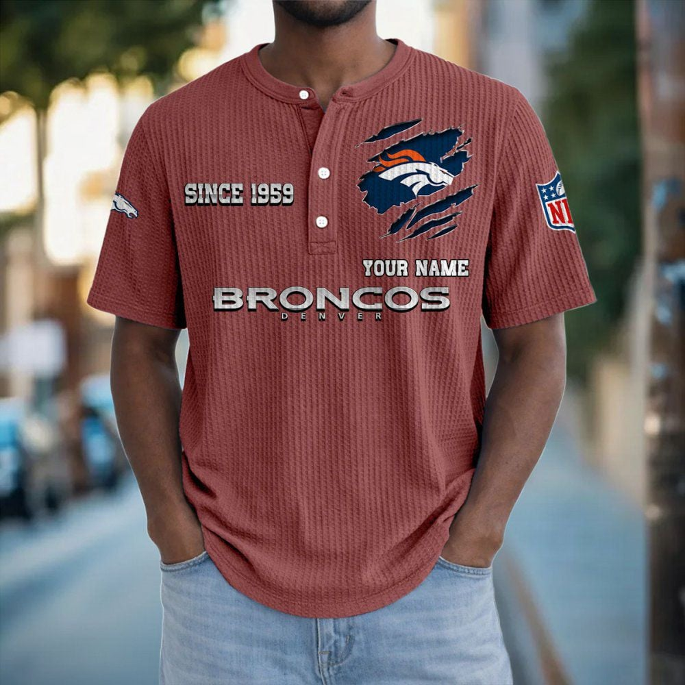 DEN x NFL Crew Neck Button Henley Tshirt 0405 DatND DVT
