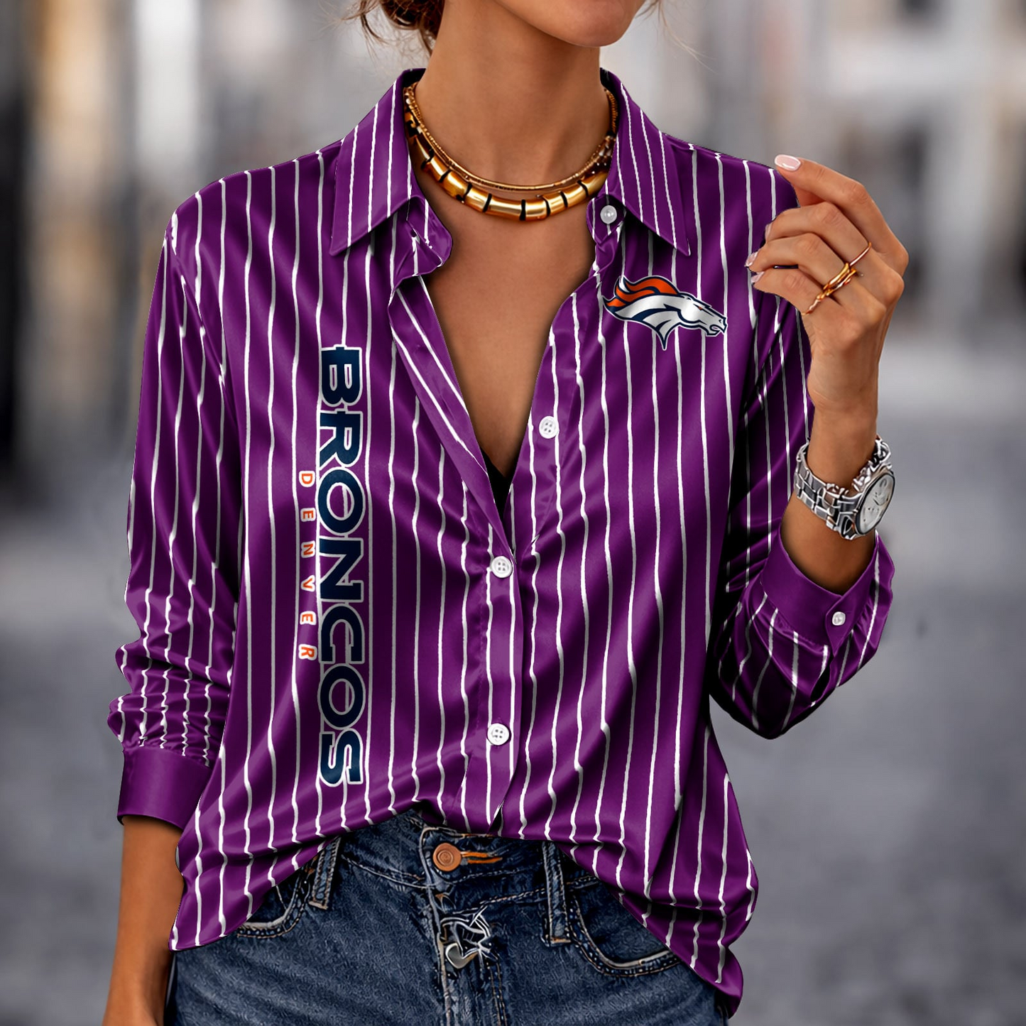 DEN x NFL Premium Stripe Shirt DATND TANTD 010426 Purple
