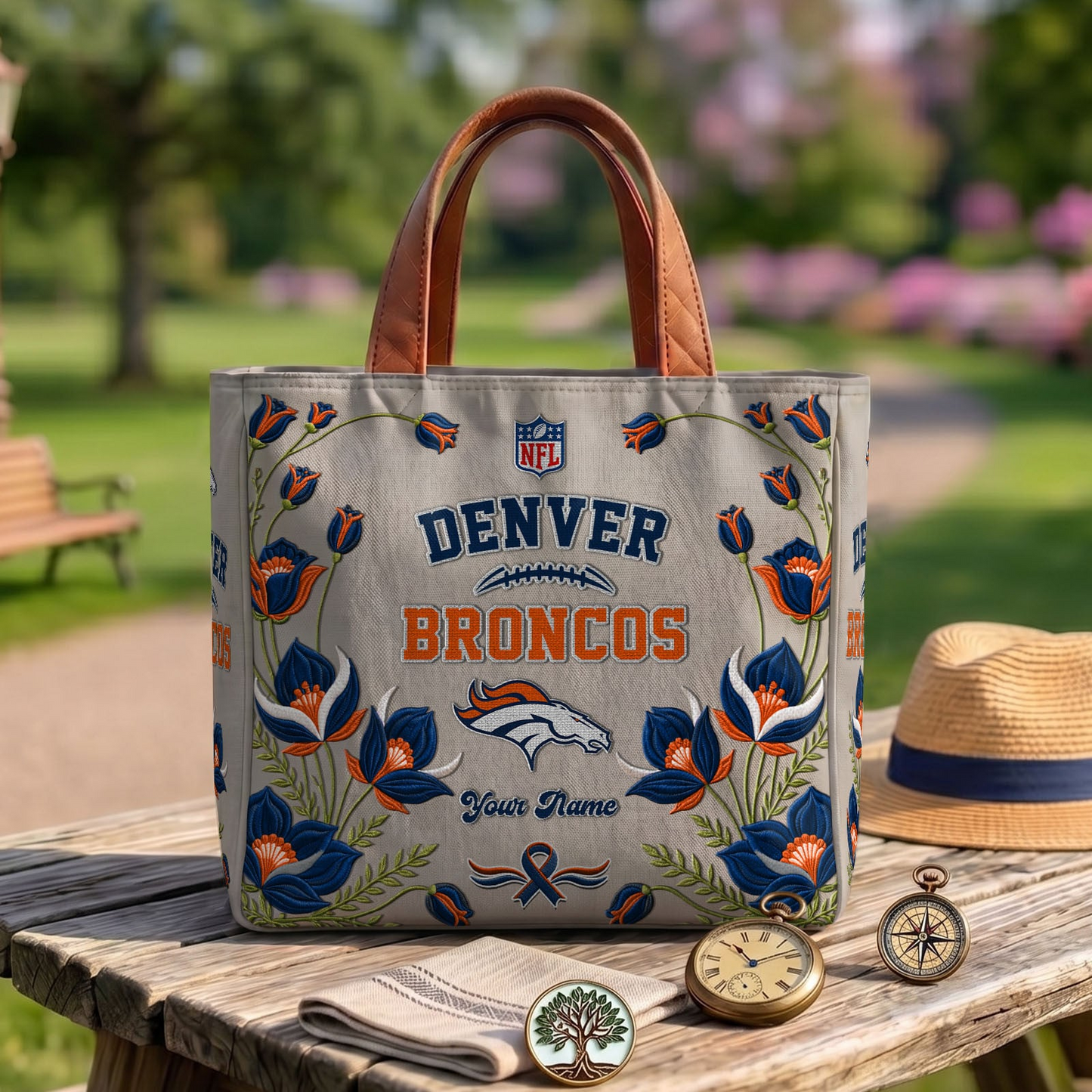 DEN x NFL Printed Canvas Tote Bag 1604 DatND DVT