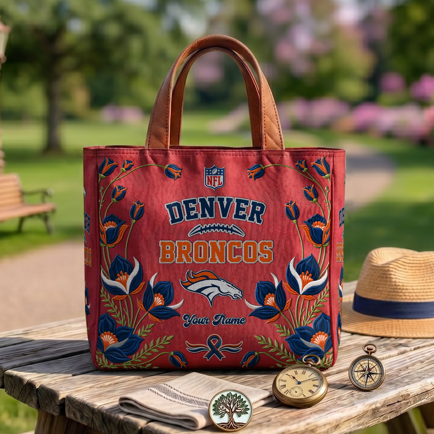 DEN x NFL Printed Canvas Tote Bag 1604 DatND DVT