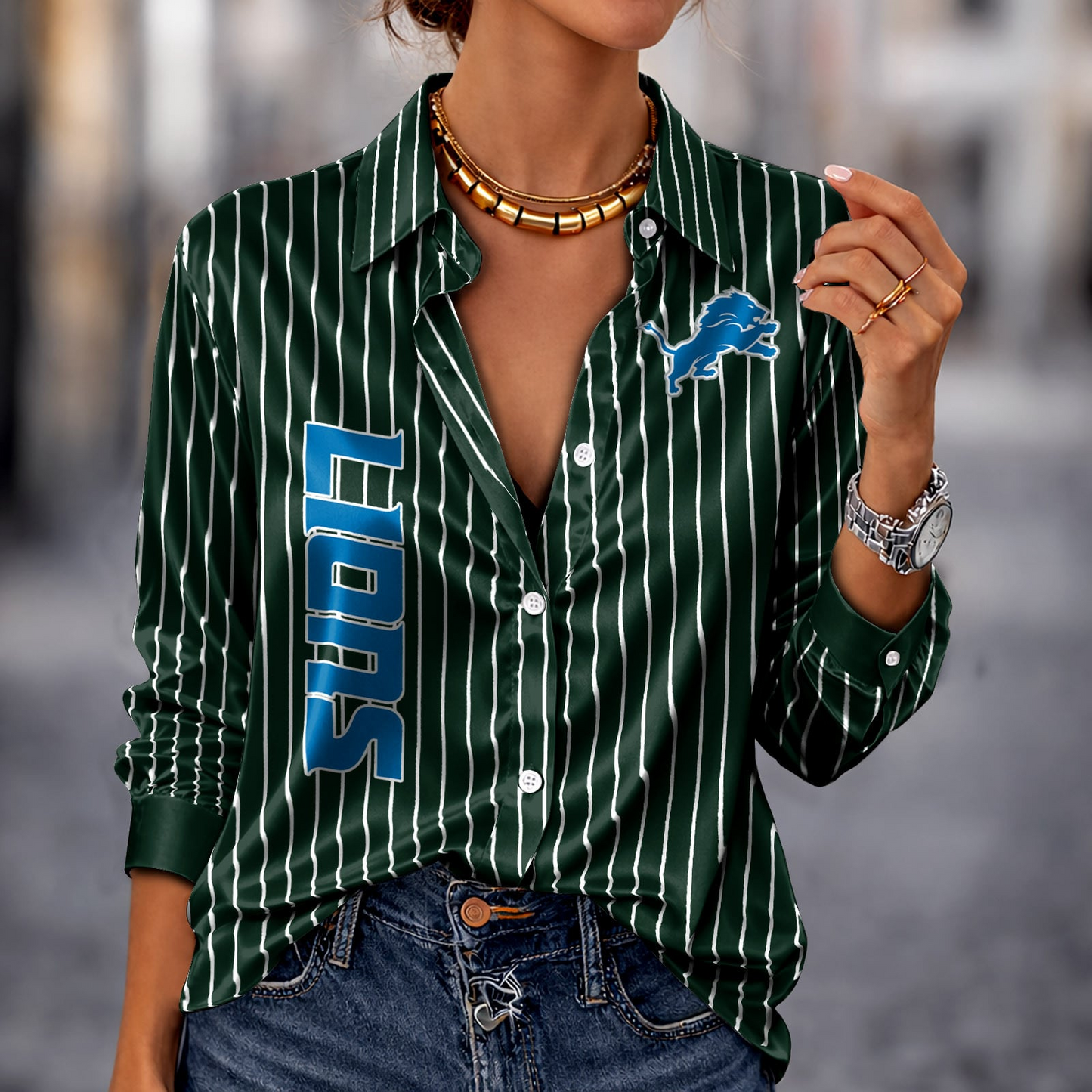 DET x NFL Premium Stripe Shirt DATND TANTD 010426 Green