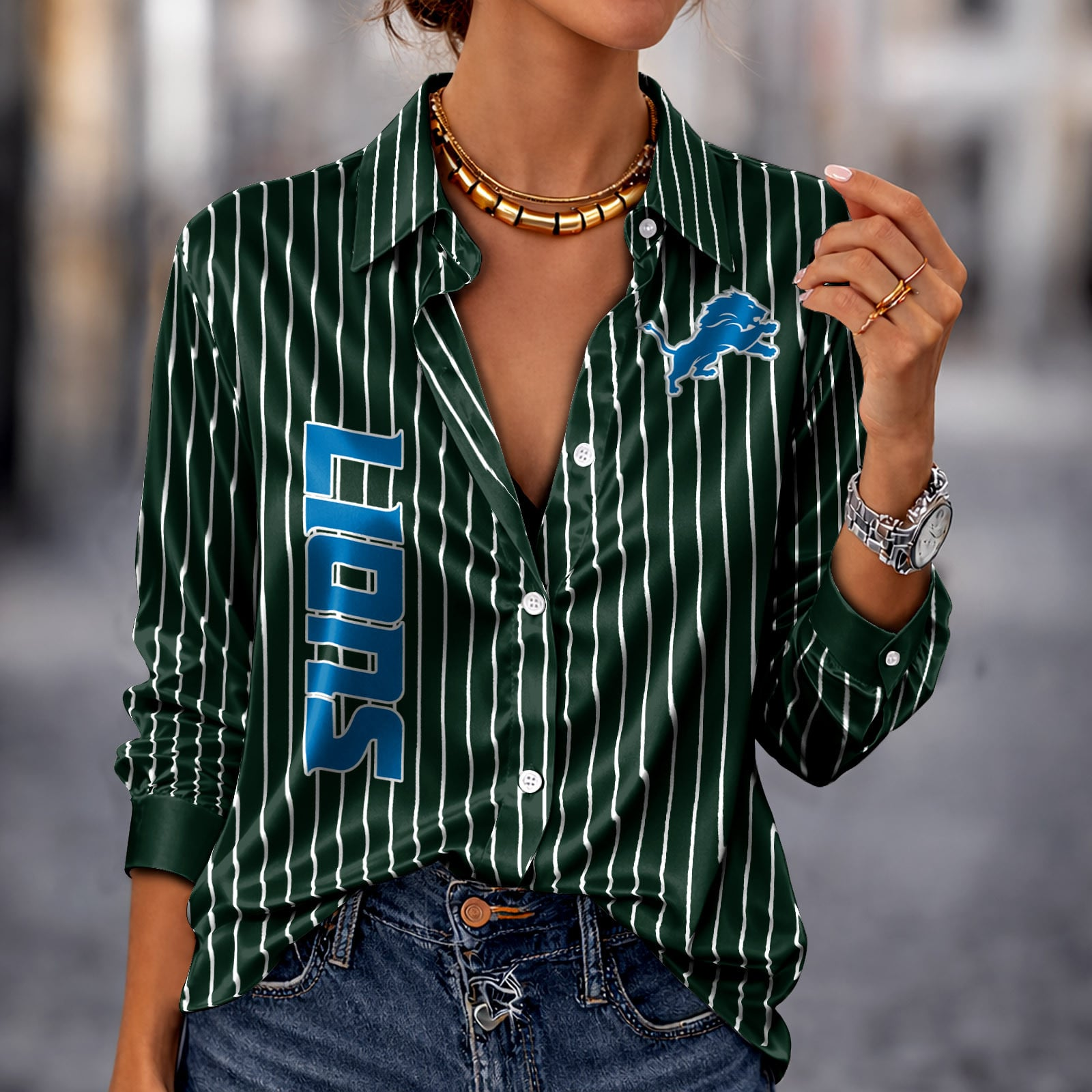 DET x NFL Premium Stripe Shirt DATND TANTD 010426 Green