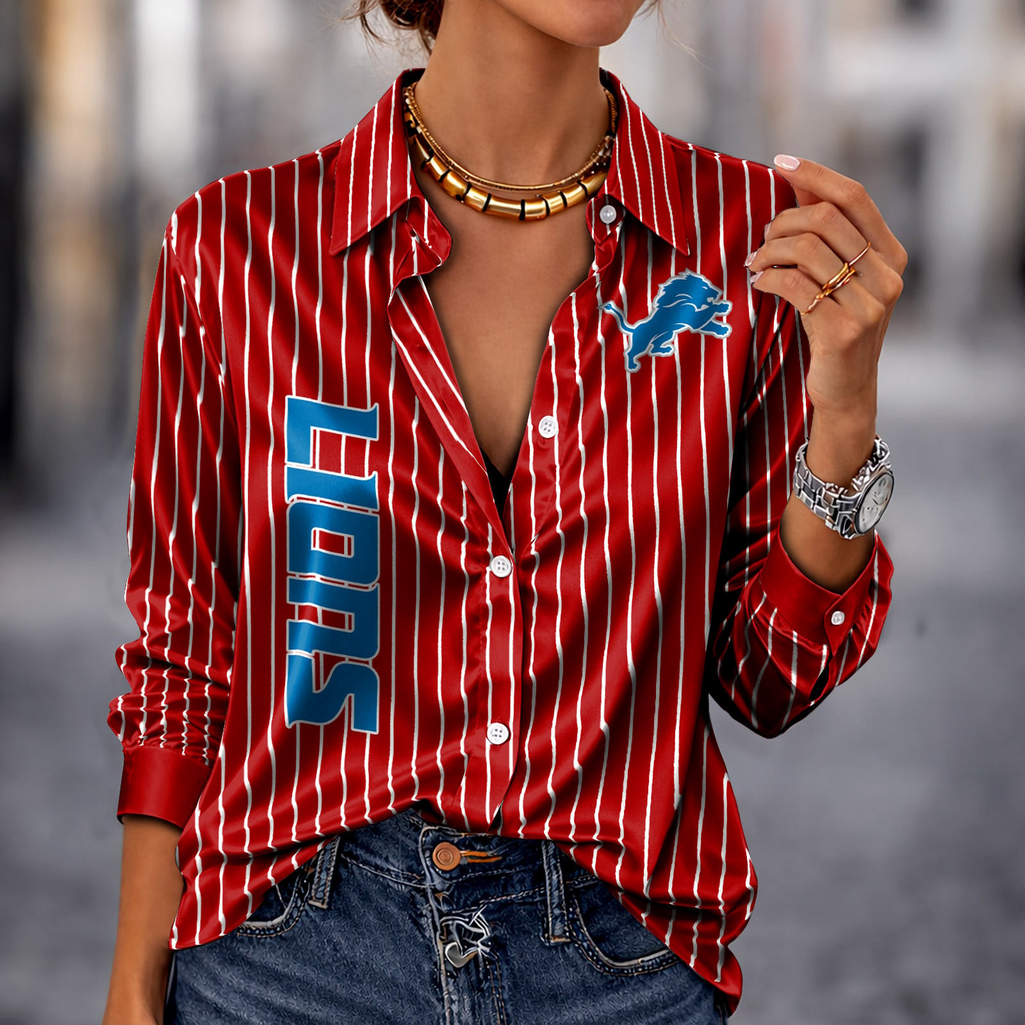 DET x NFL Premium Stripe Shirt DATND TANTD 010426 Red