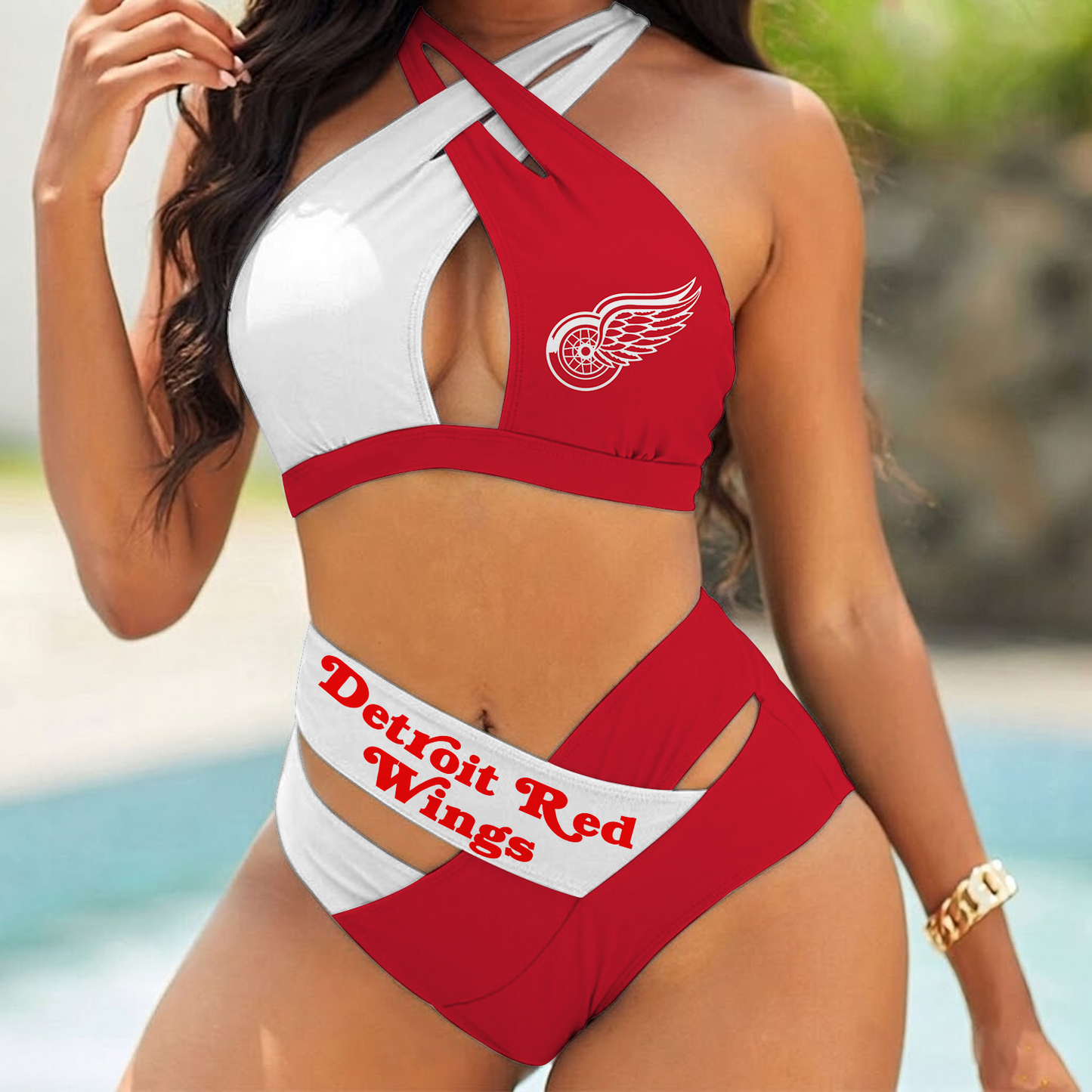DET x NHL Women Bikini Set Sporty Bikini Sets DATND TANTD 130426