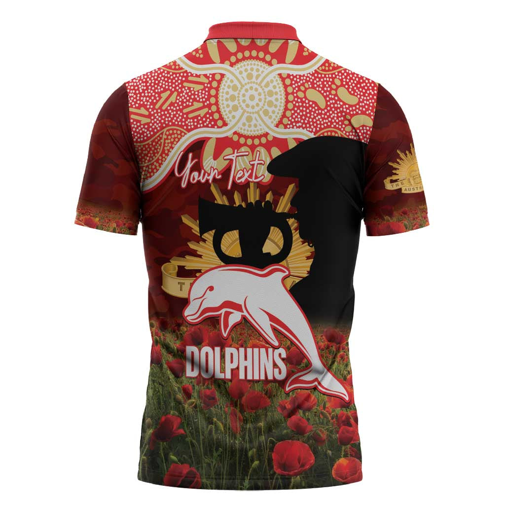 DOL x NRL Rugby ANZAC Day Zipper Polo Shirt Last Post Poppy We Will Remember Them LT14 DatND DVT