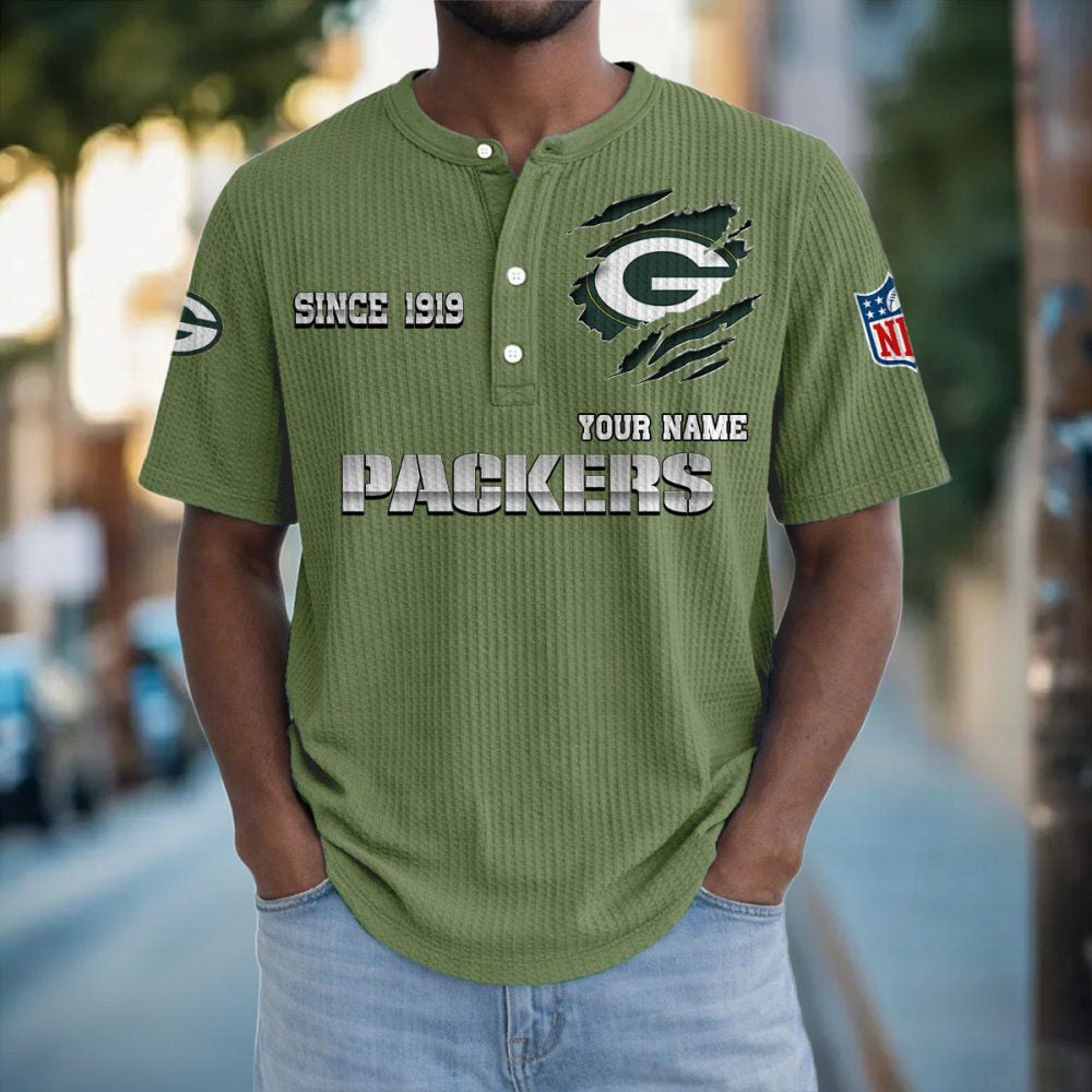 GB x NFL Crew Neck Button Henley Tshirt 0405 DatND DVT