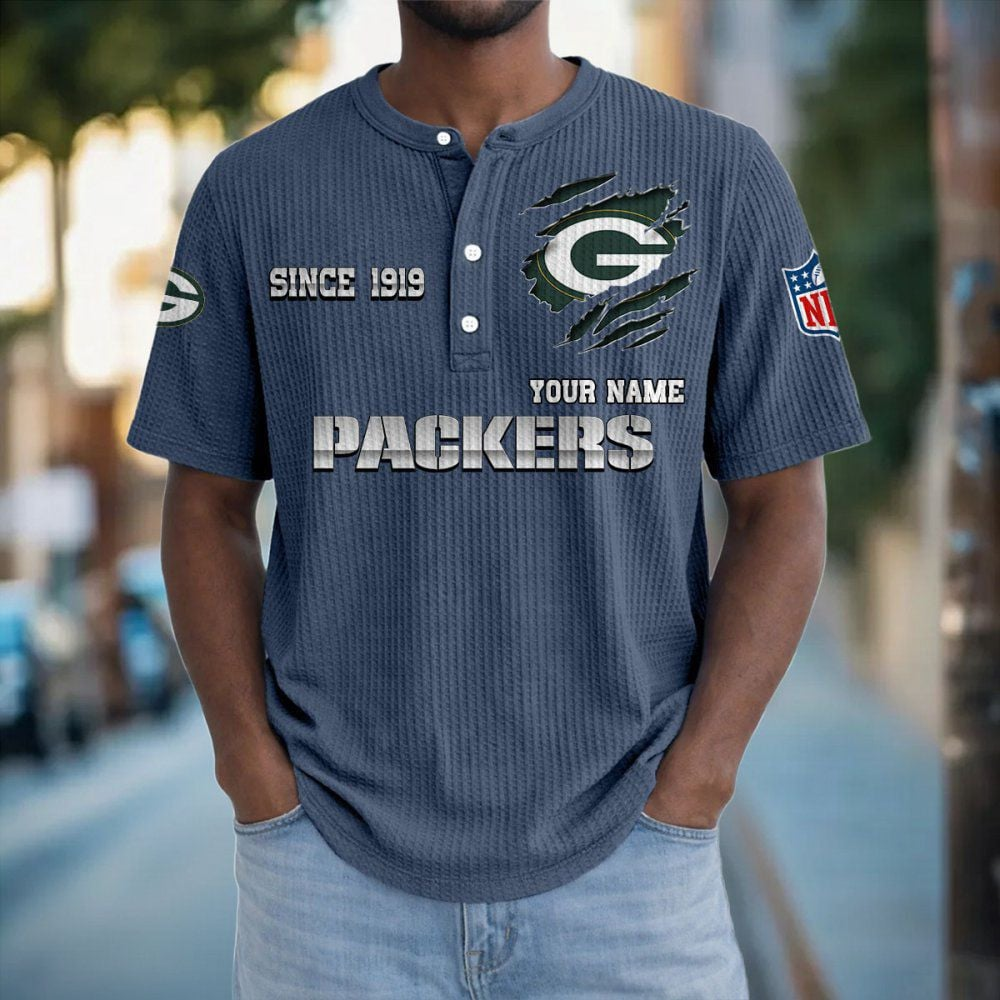 GB x NFL Crew Neck Button Henley Tshirt 0405 DatND DVT