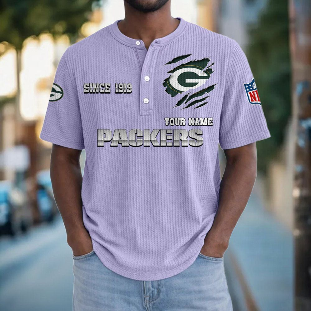 GB x NFL Crew Neck Button Henley Tshirt 0405 DatND DVT