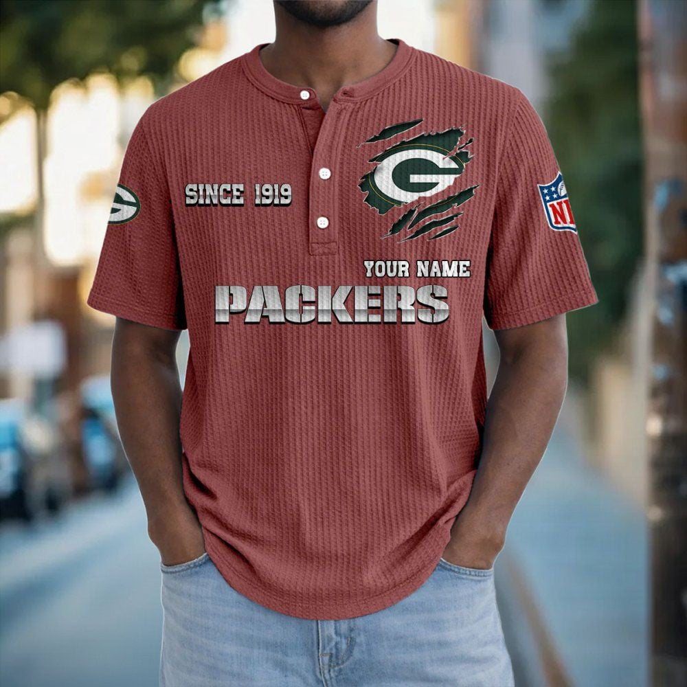 GB x NFL Crew Neck Button Henley Tshirt 0405 DatND DVT