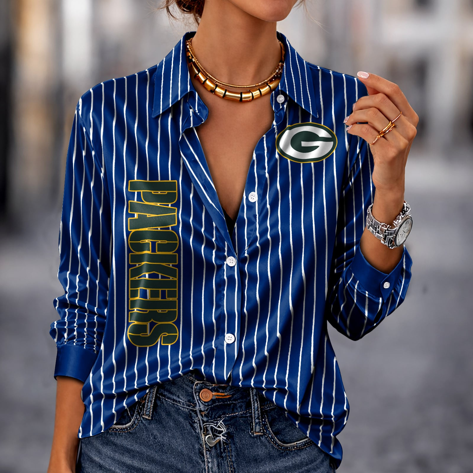 GB x NFL Premium Stripe Shirt DATND TANTD 010426 Blue