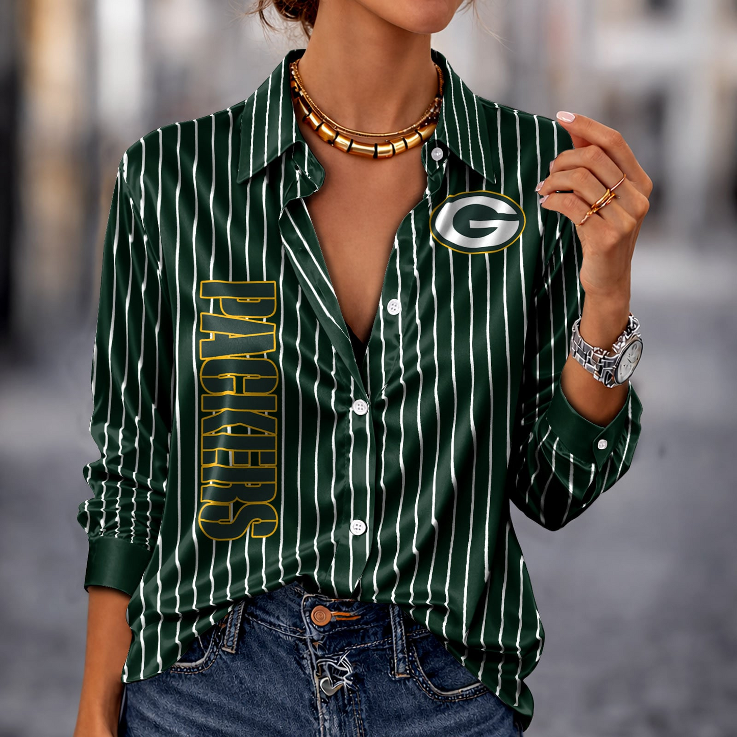 GB x NFL Premium Stripe Shirt DATND TANTD 010426 Green