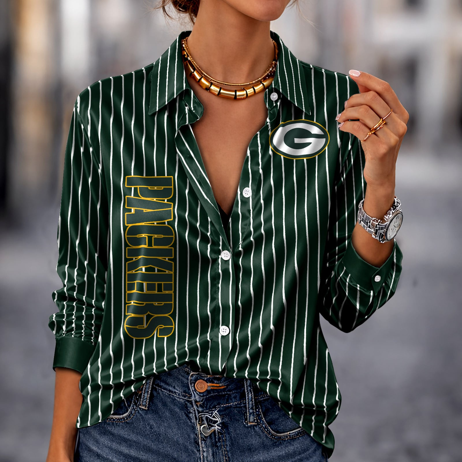 GB x NFL Premium Stripe Shirt DATND TANTD 010426 Green