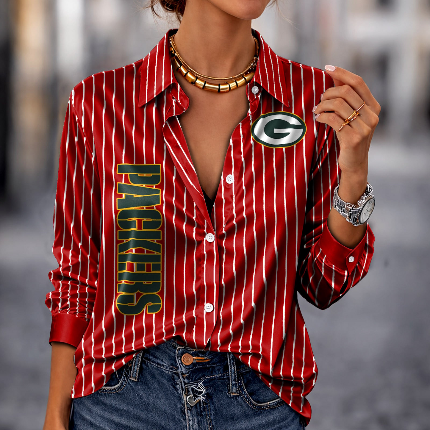 GB x NFL Premium Stripe Shirt DATND TANTD 010426 Red
