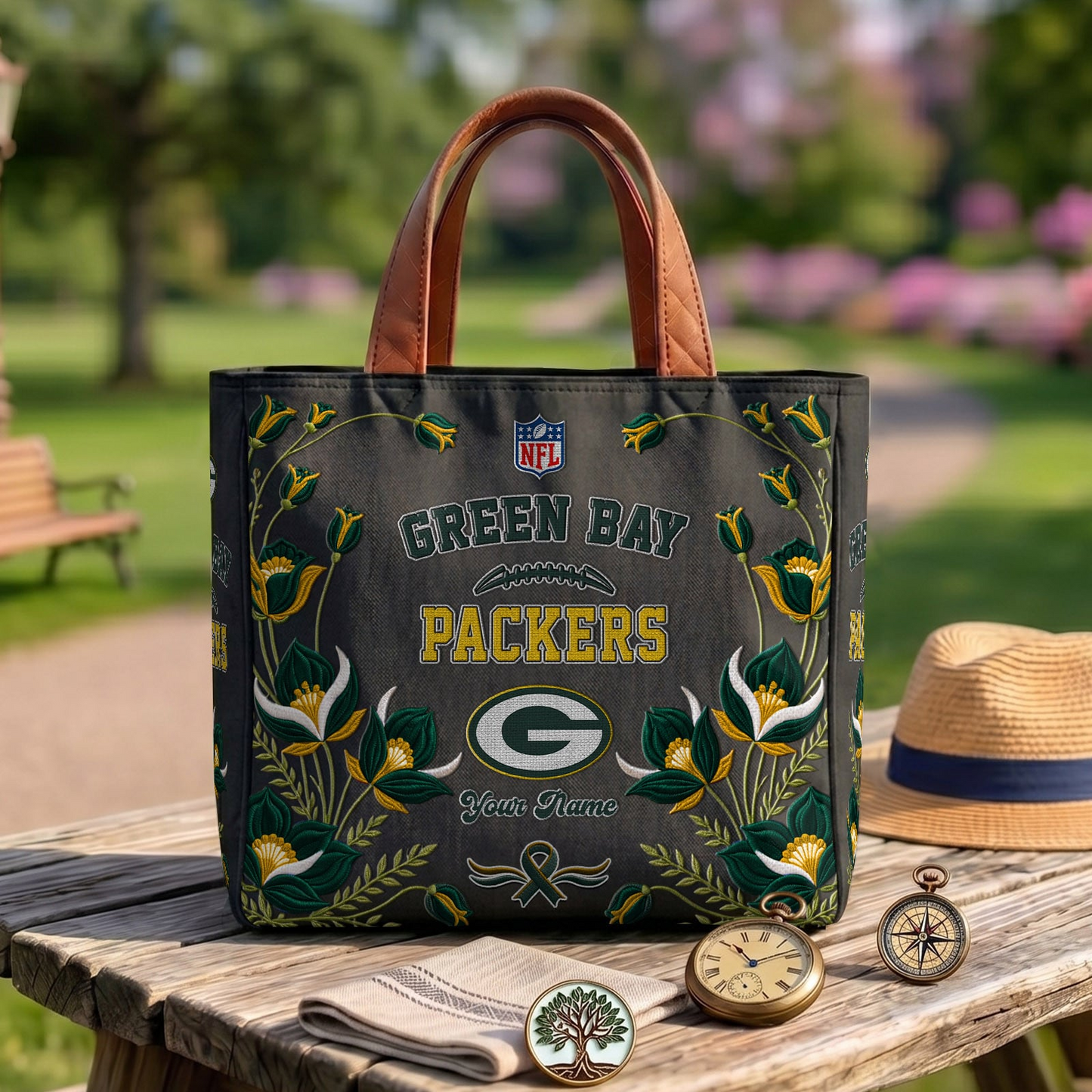GB x NFL Printed Canvas Tote Bag 1604 DatND DVT