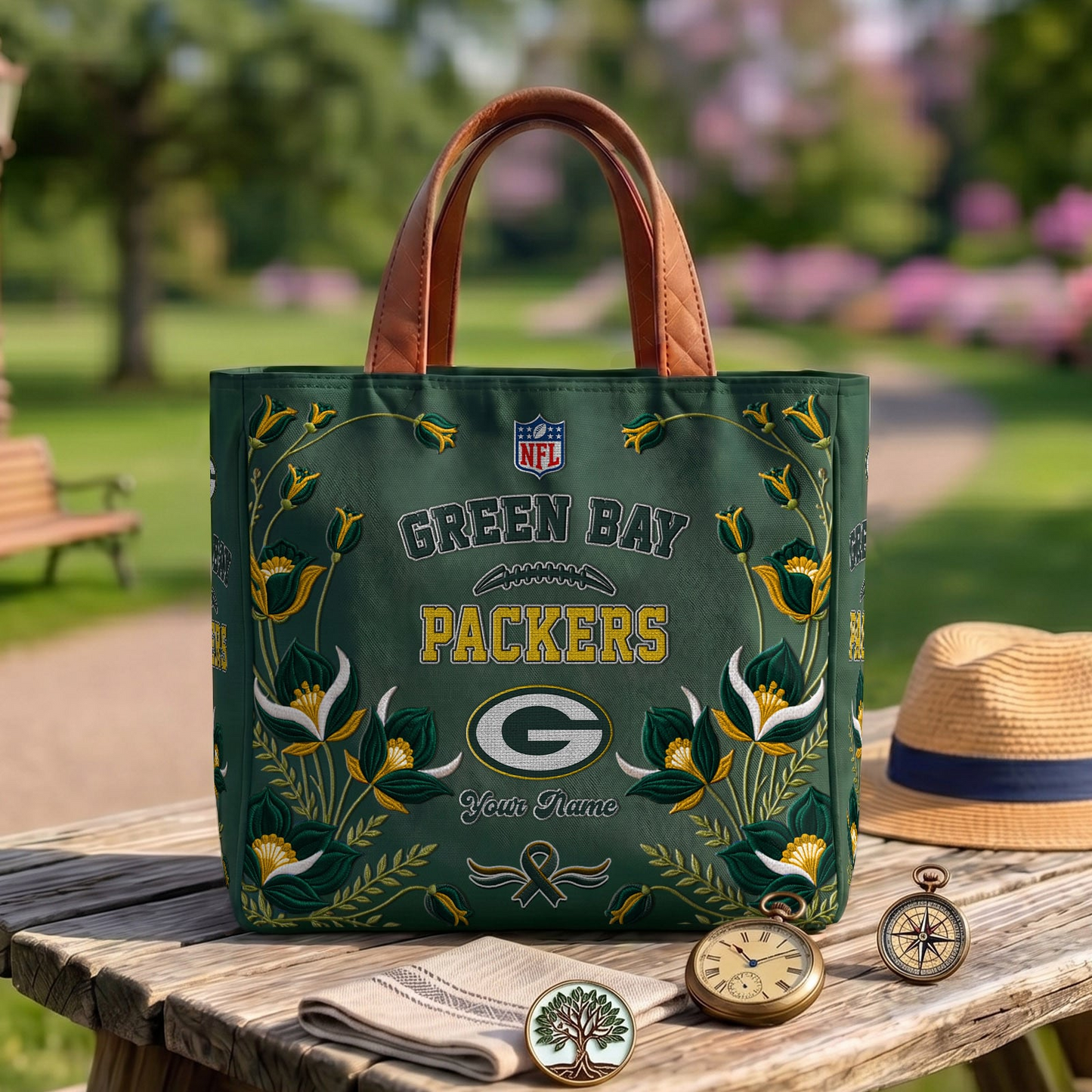 GB x NFL Printed Canvas Tote Bag 1604 DatND DVT
