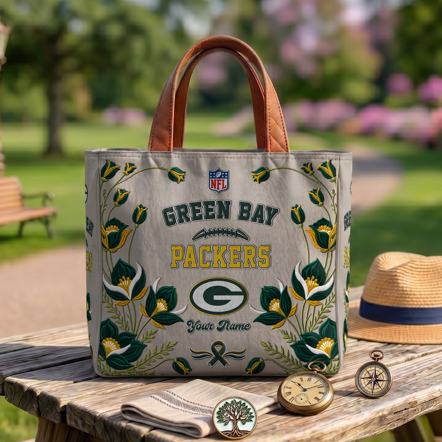 GB x NFL Printed Canvas Tote Bag 1604 DatND DVT
