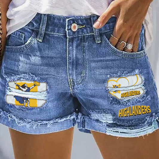 HIG x SPR Rip Print Fashion Denim Shorts 0904 DatND DVT