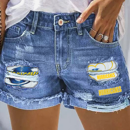HUR x SPR Rip Print Fashion Denim Shorts 0904 DatND DVT
