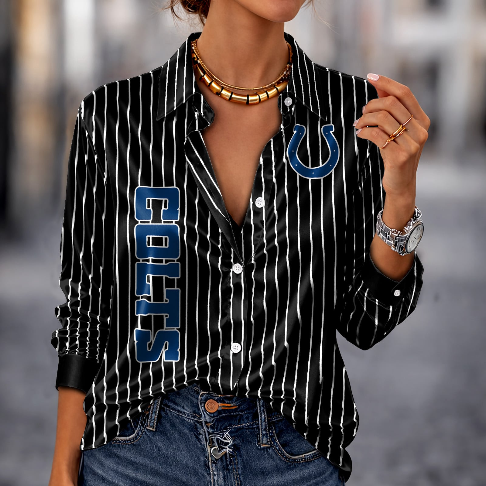 IND x NFL Premium Stripe Shirt DATND TANTD 010426 Black