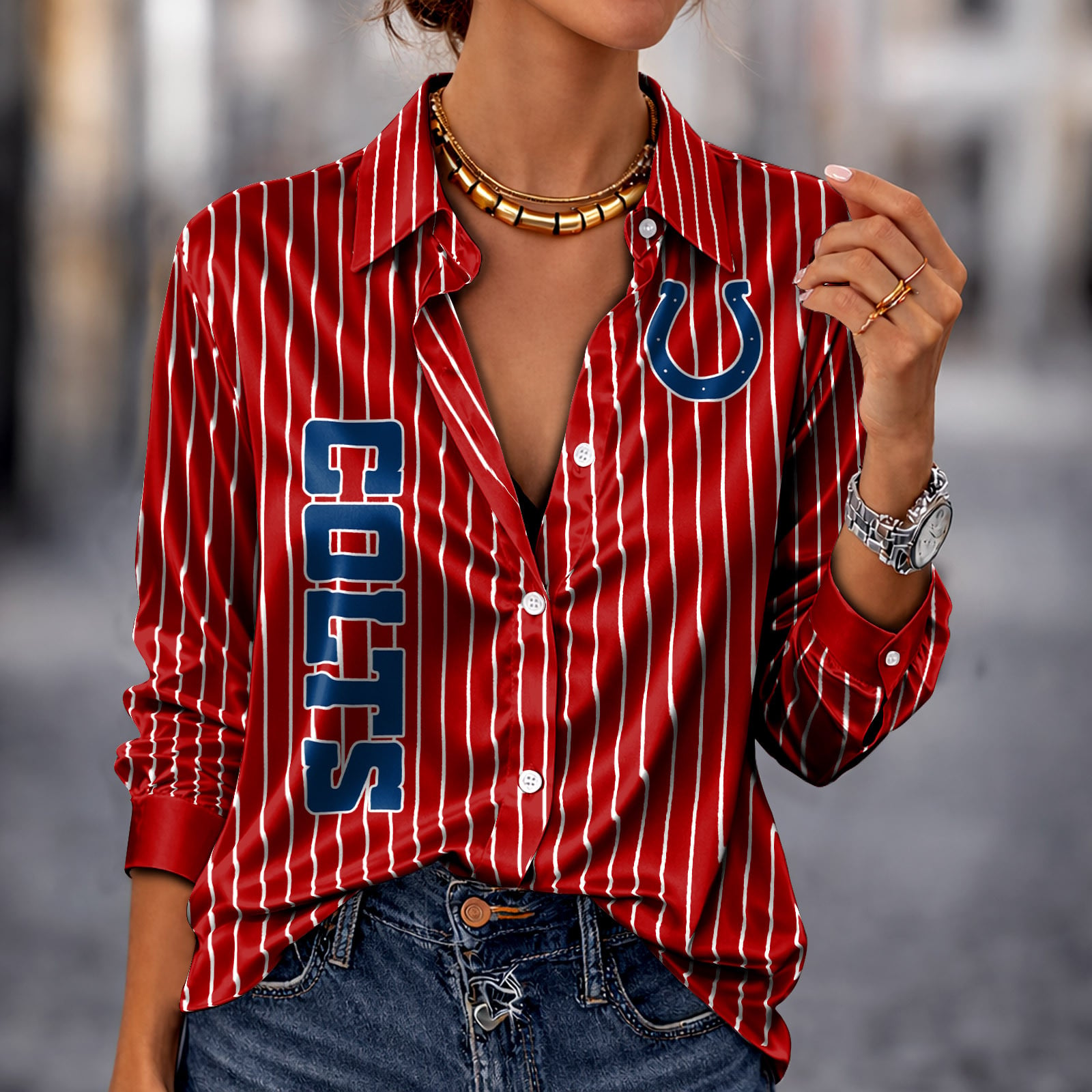 IND x NFL Premium Stripe Shirt DATND TANTD 010426 Red
