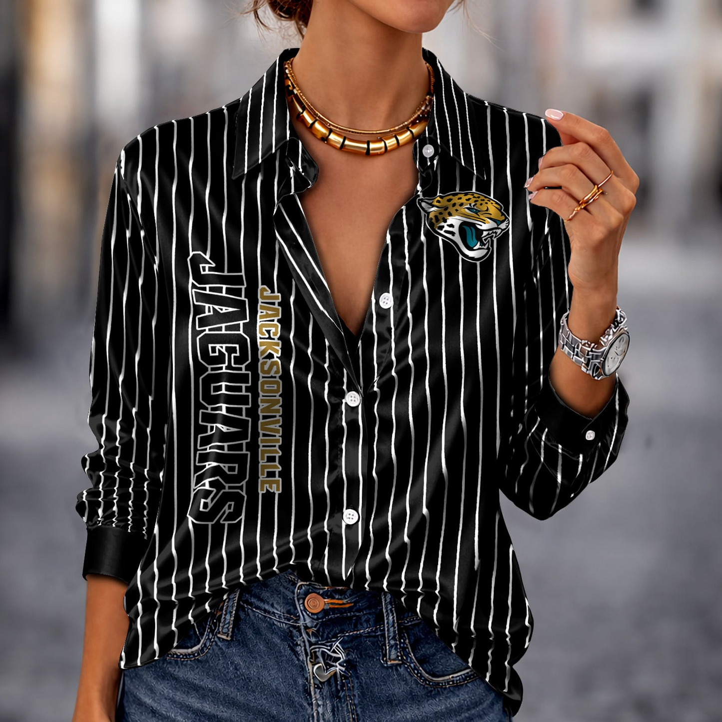 JAX x NFL Premium Stripe Shirt DATND TANTD 010426 Black