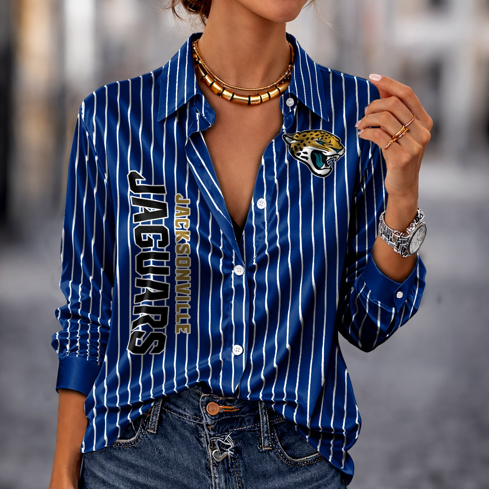 JAX x NFL Premium Stripe Shirt DATND TANTD 010426 Blue