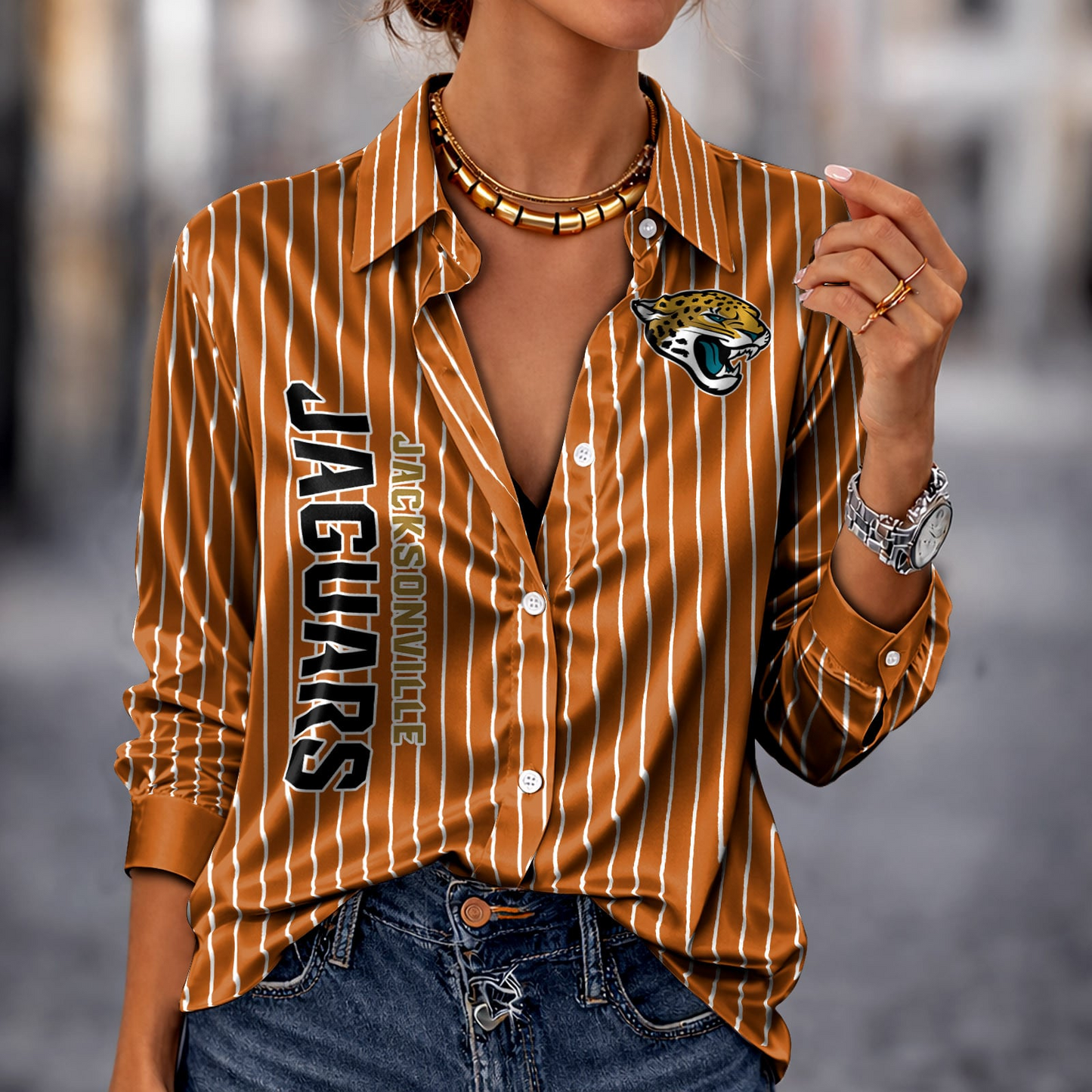 JAX x NFL Premium Stripe Shirt DATND TANTD 010426 Orange