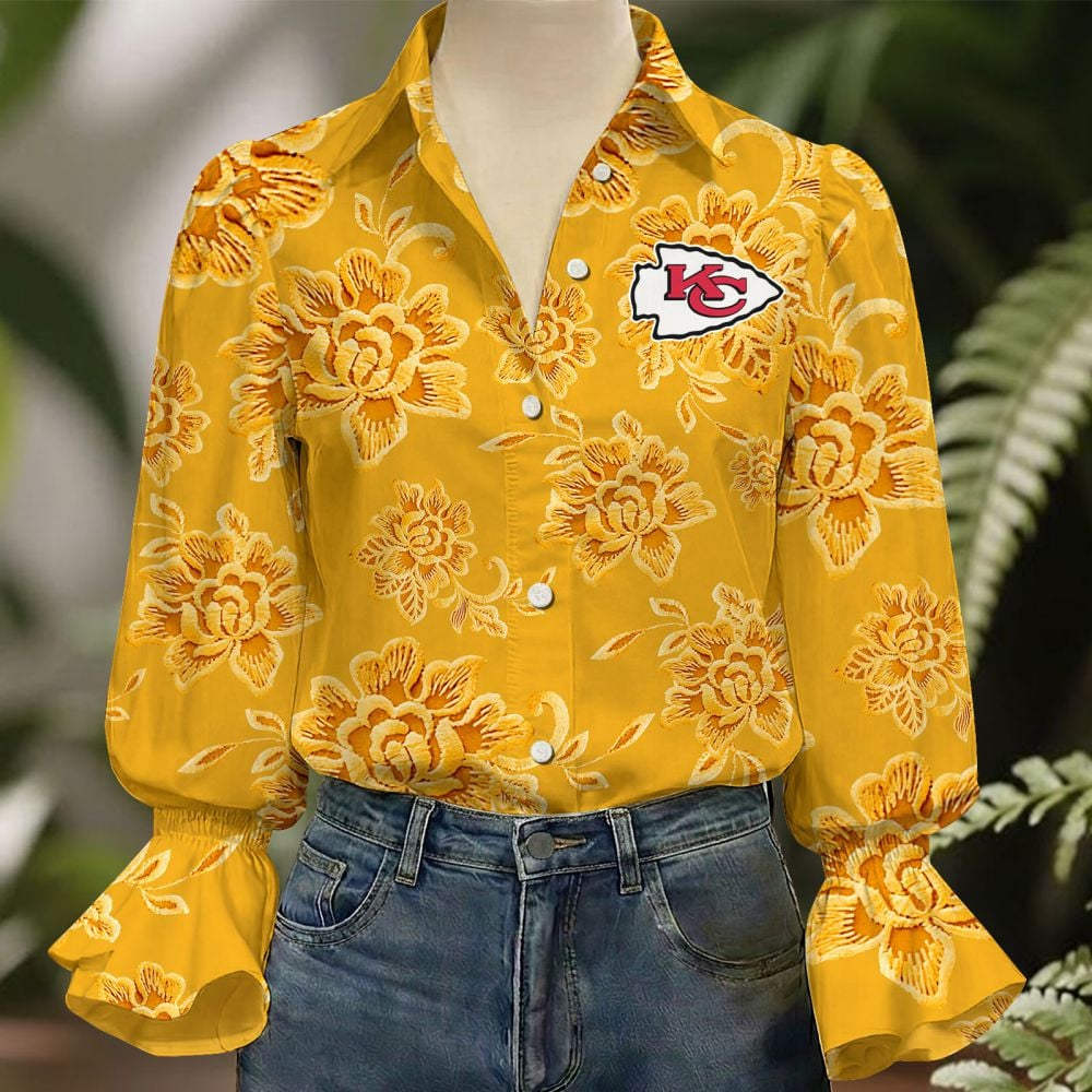 KC x NFL 3D Collared Lace Long Sleeved Shirt 2004 DatND DVT