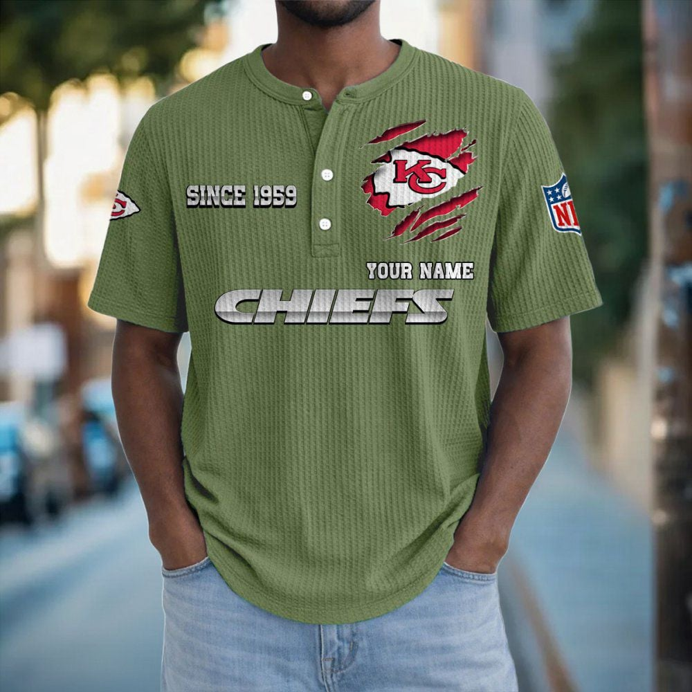 KC x NFL Crew Neck Button Henley Tshirt 0405 DatND DVT