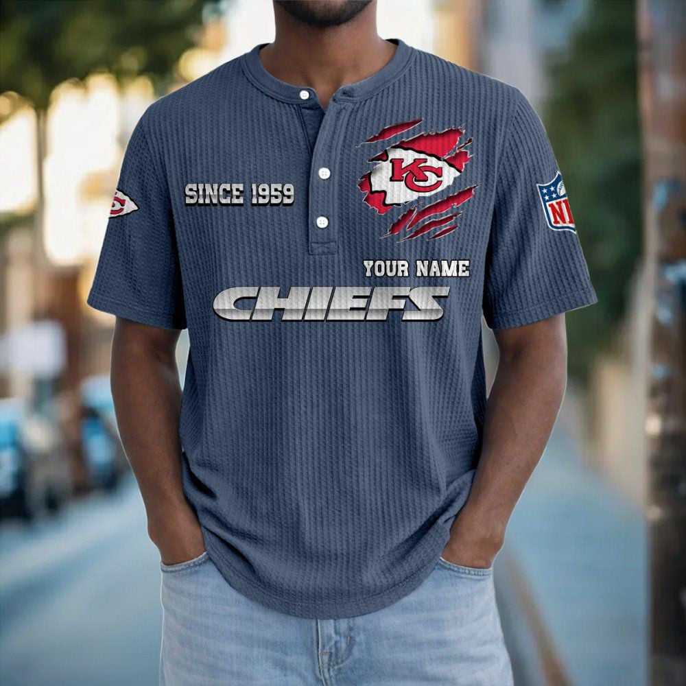KC x NFL Crew Neck Button Henley Tshirt 0405 DatND DVT