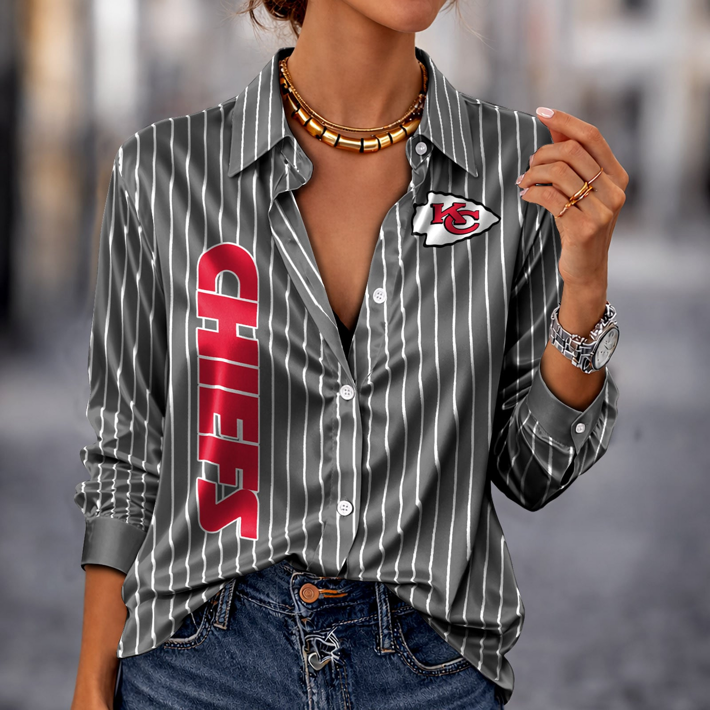 KCC x NFL Premium Stripe Shirt DATND TANTD 010426 Grey