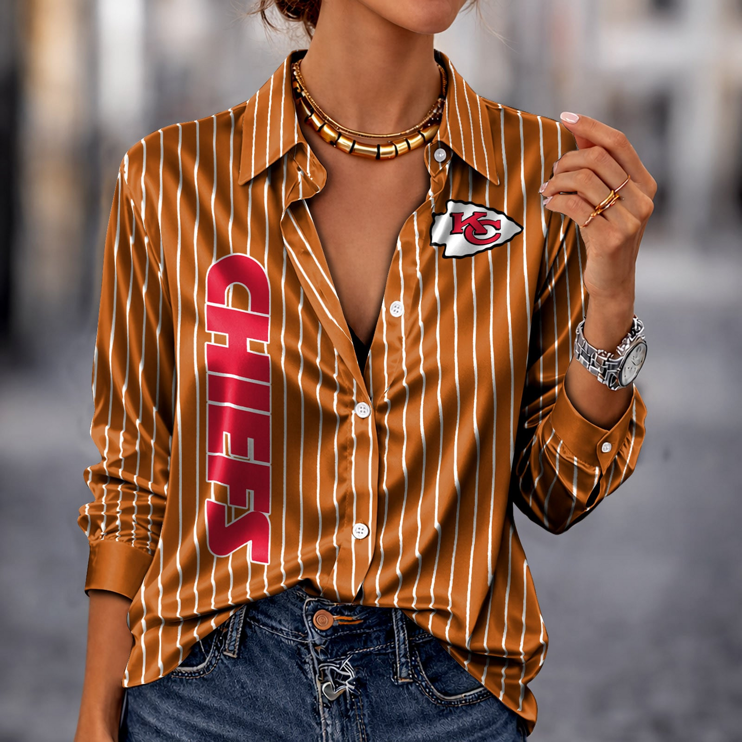 KCC x NFL Premium Stripe Shirt DATND TANTD 010426 Orange