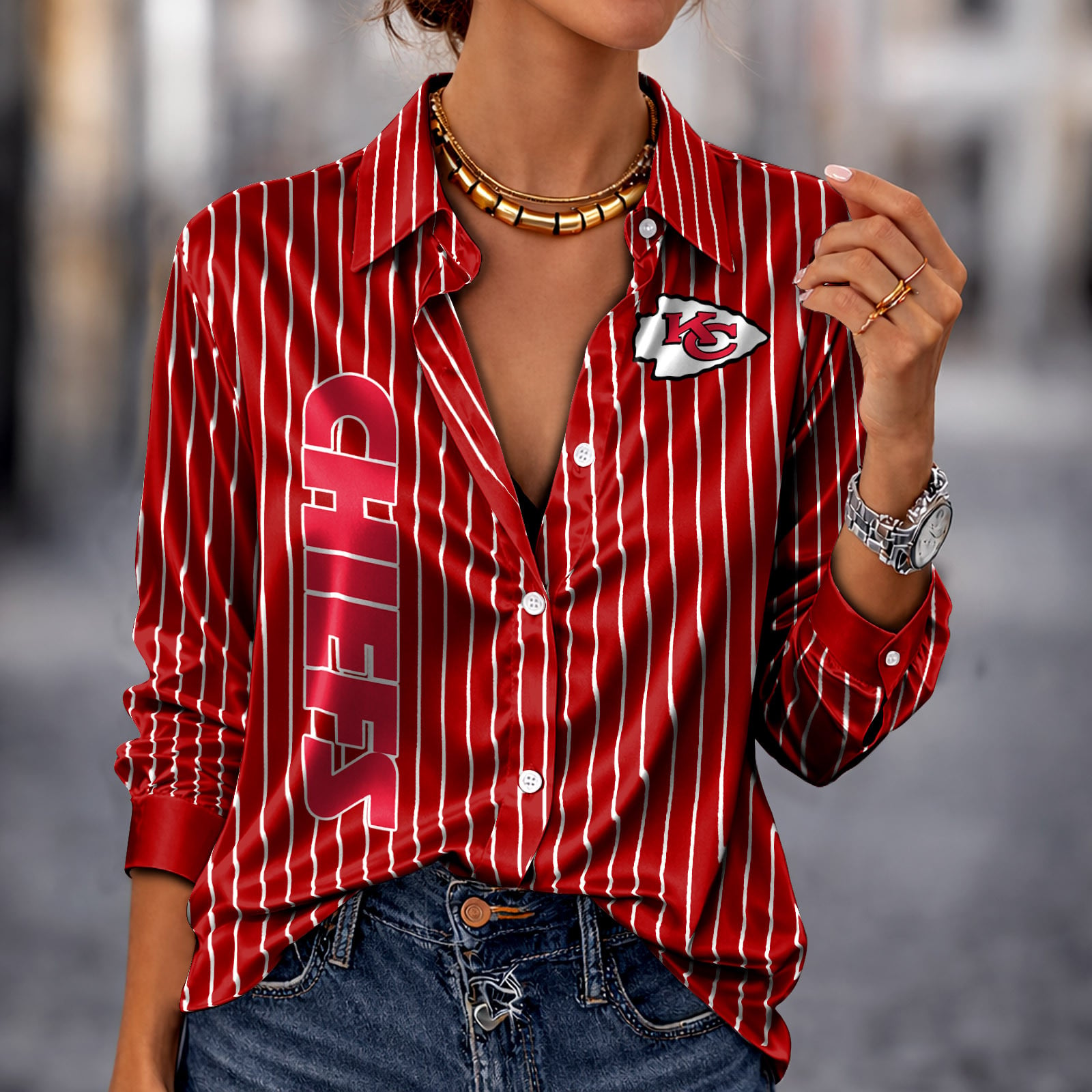 KCC x NFL Premium Stripe Shirt DATND TANTD 010426 Red