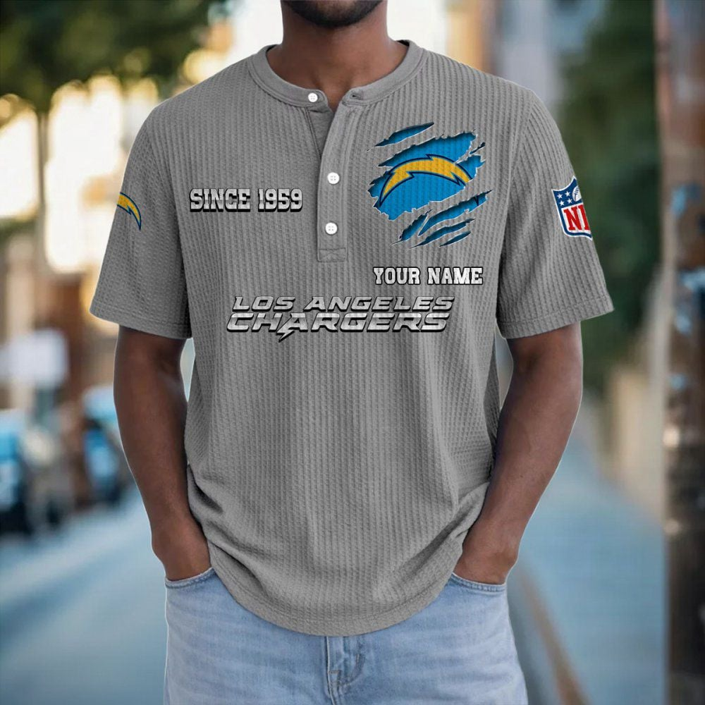 LAC x NFL Crew Neck Button Henley Tshirt 0405 DatND DVT
