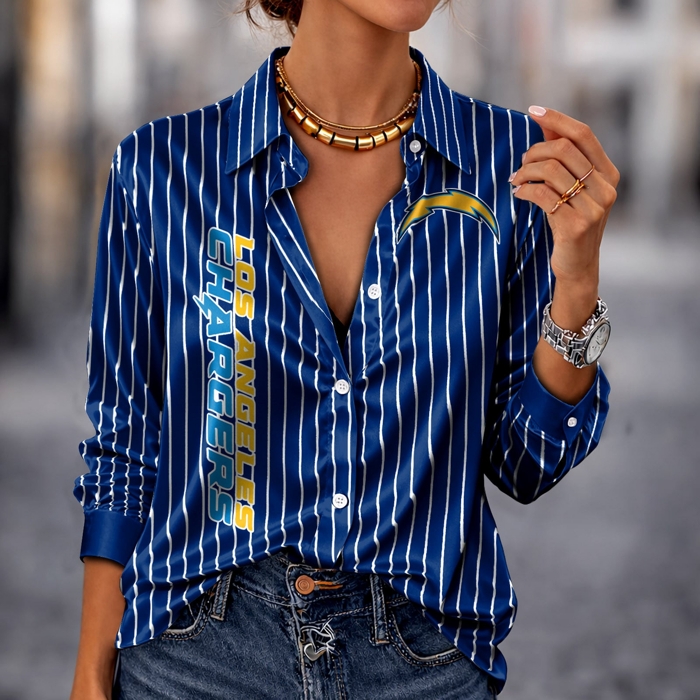 LAC x NFL Premium Stripe Shirt DATND TANTD 010426 Blue