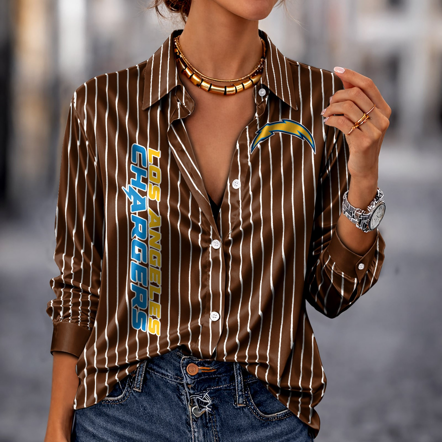 LAC x NFL Premium Stripe Shirt DATND TANTD 010426 Brown
