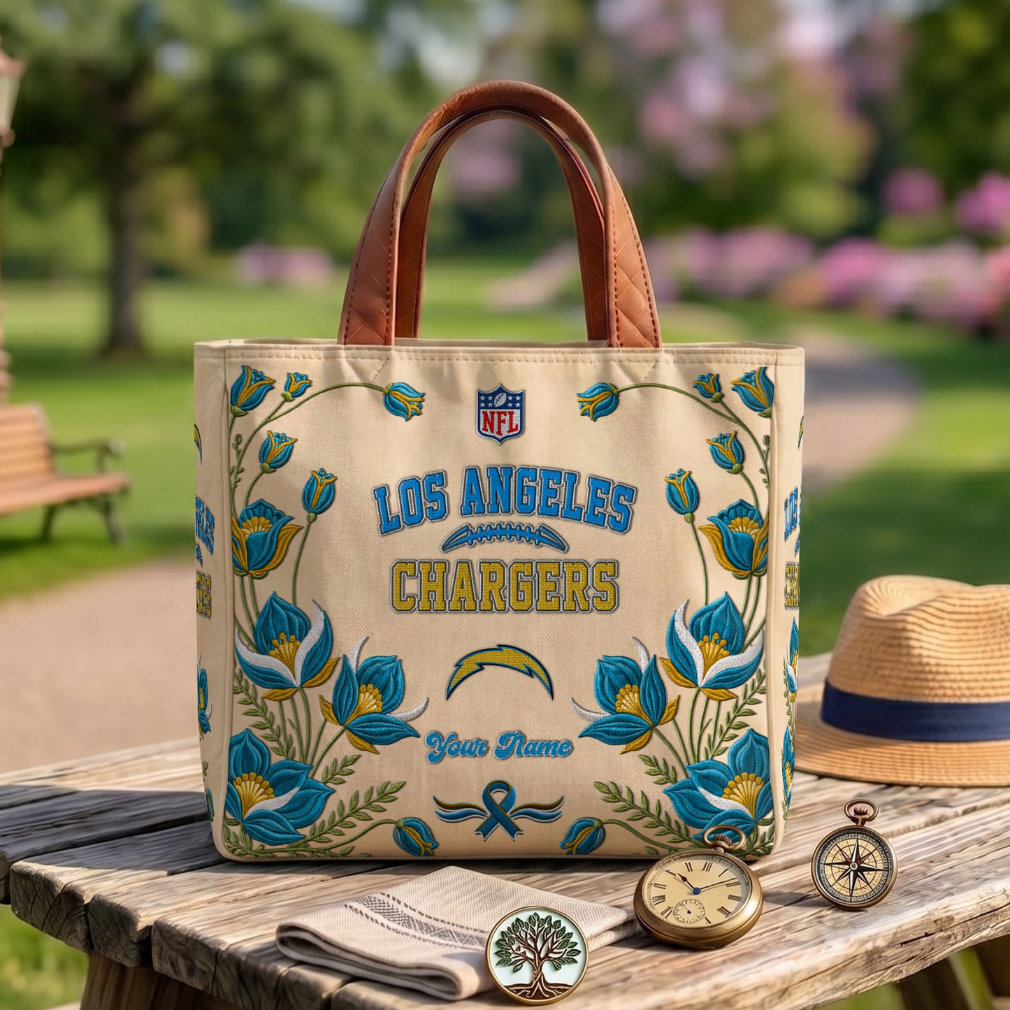 LAC x NFL Printed Canvas Tote Bag 1604 DatND DVT
