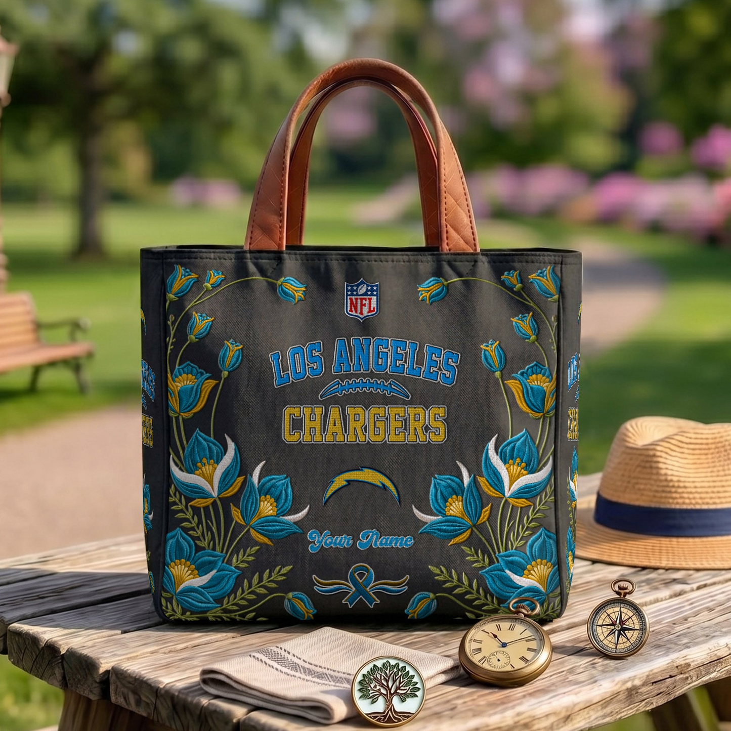 LAC x NFL Printed Canvas Tote Bag 1604 DatND DVT