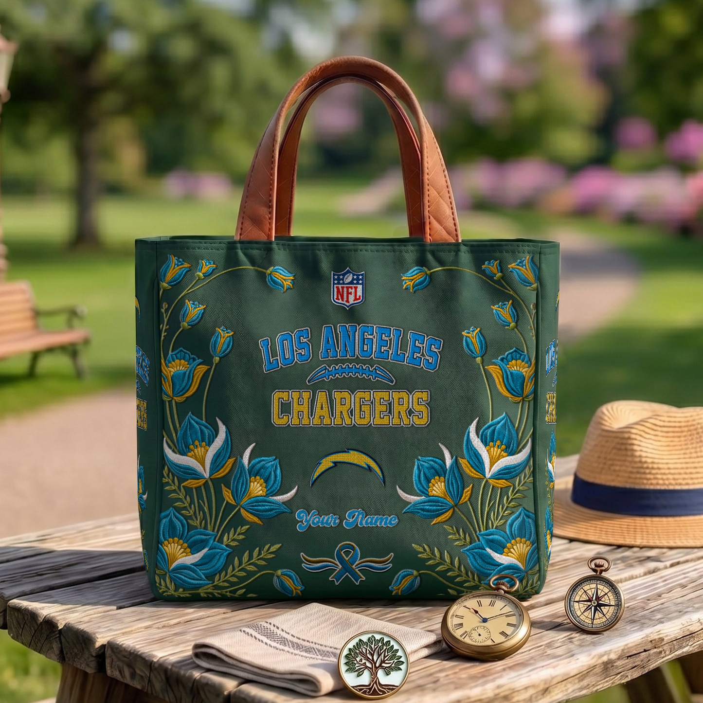 LAC x NFL Printed Canvas Tote Bag 1604 DatND DVT