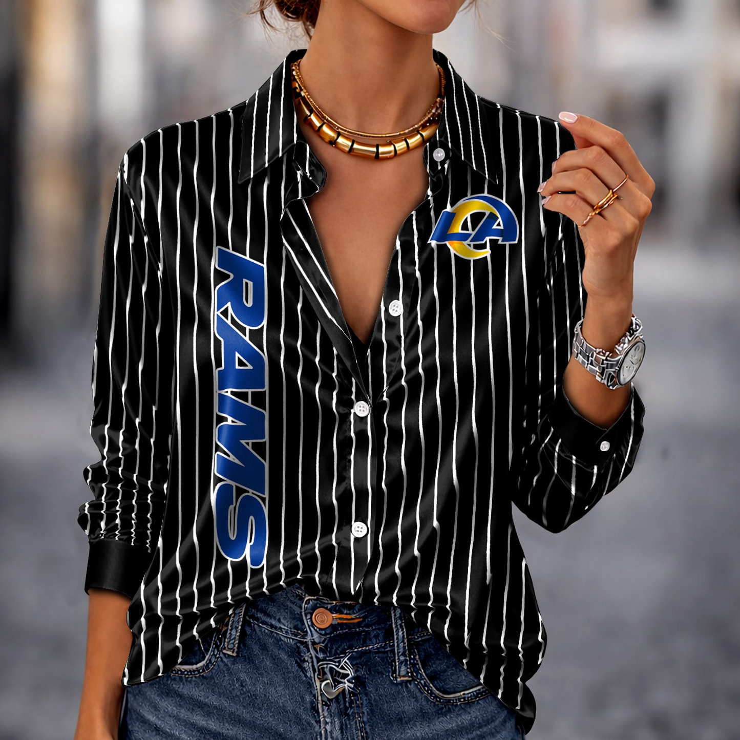 LAR x NFL Premium Stripe Shirt DATND TANTD 010426 Black
