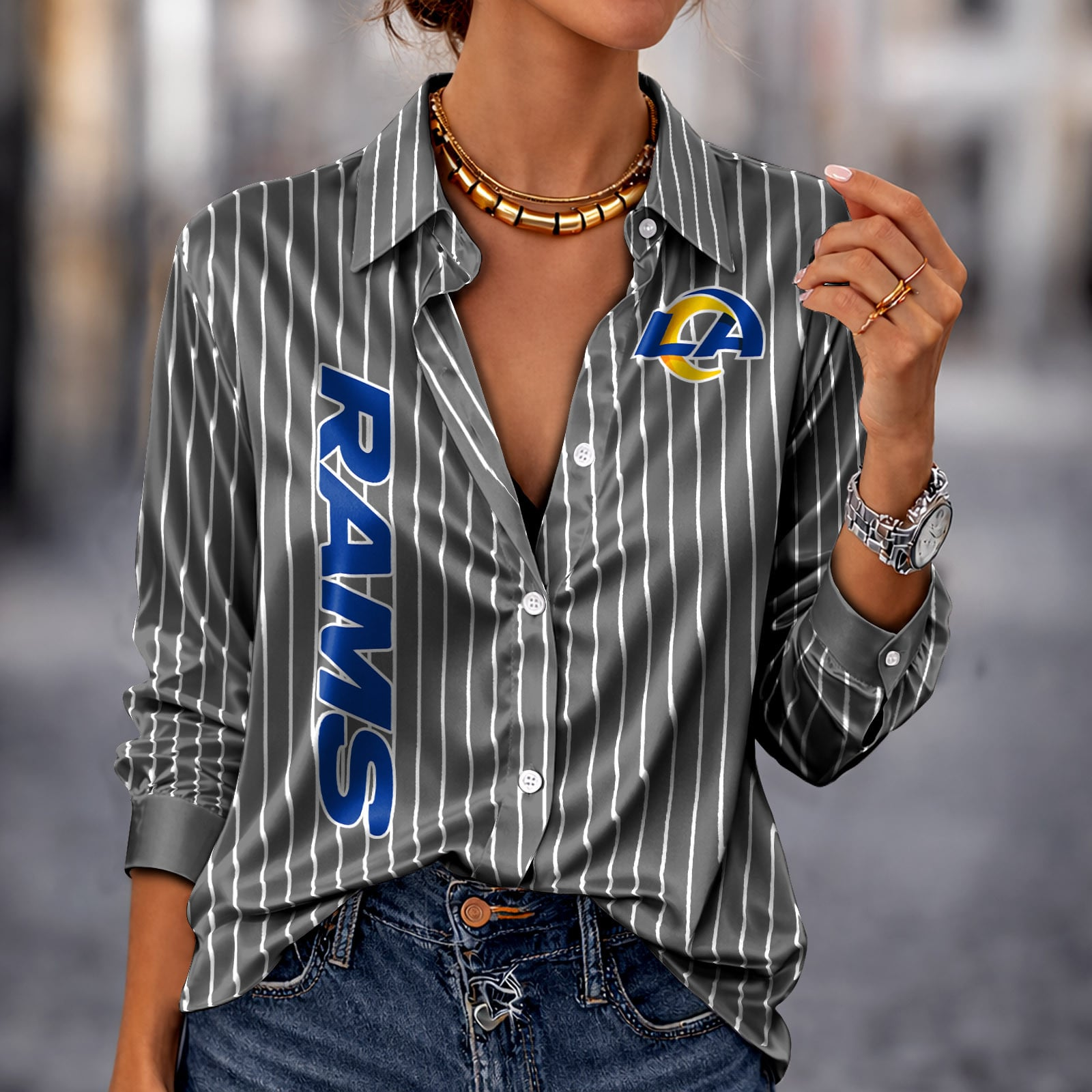 LAR x NFL Premium Stripe Shirt DATND TANTD 010426 Grey