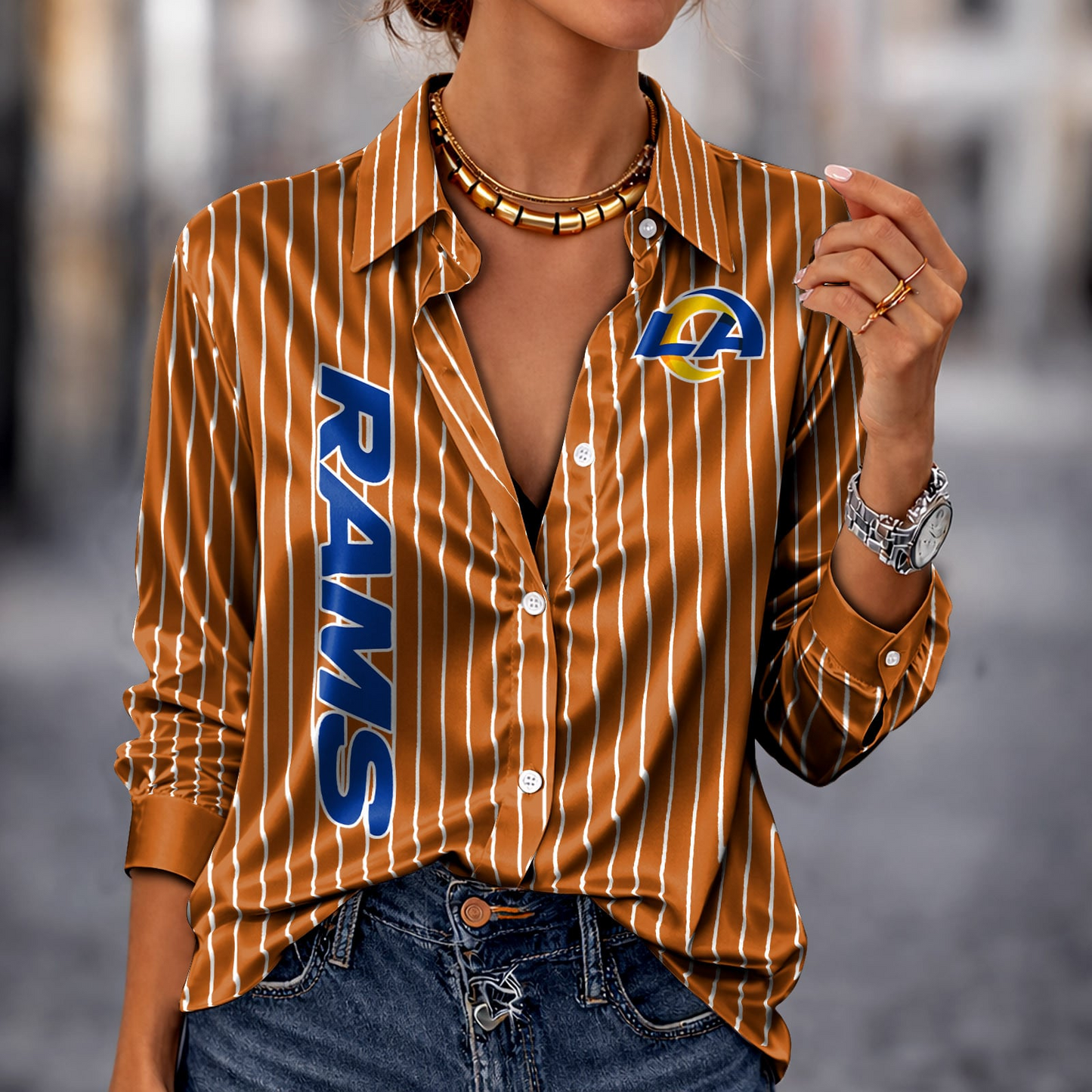 LAR x NFL Premium Stripe Shirt DATND TANTD 010426 Orange