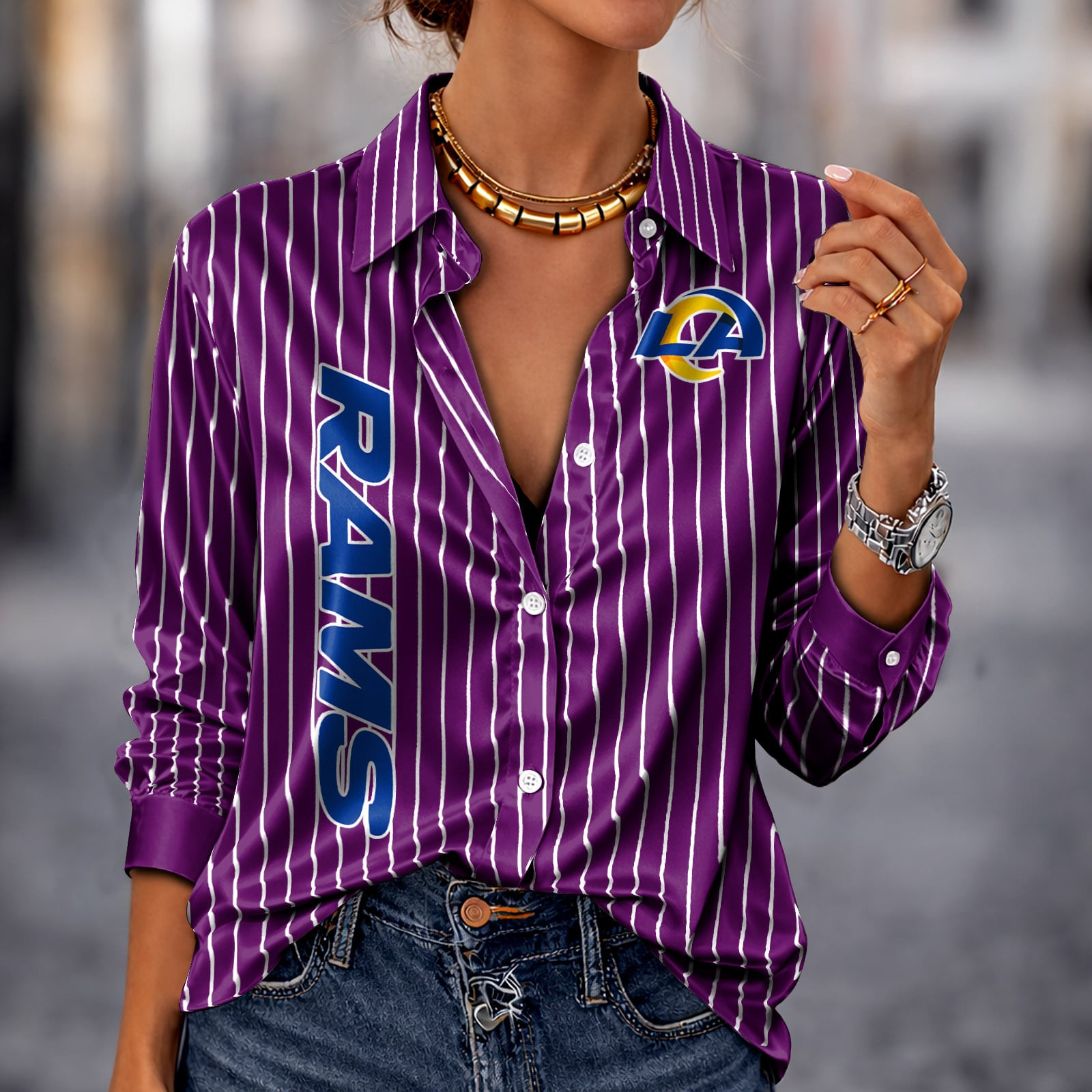 LAR x NFL Premium Stripe Shirt DATND TANTD 010426 Purple