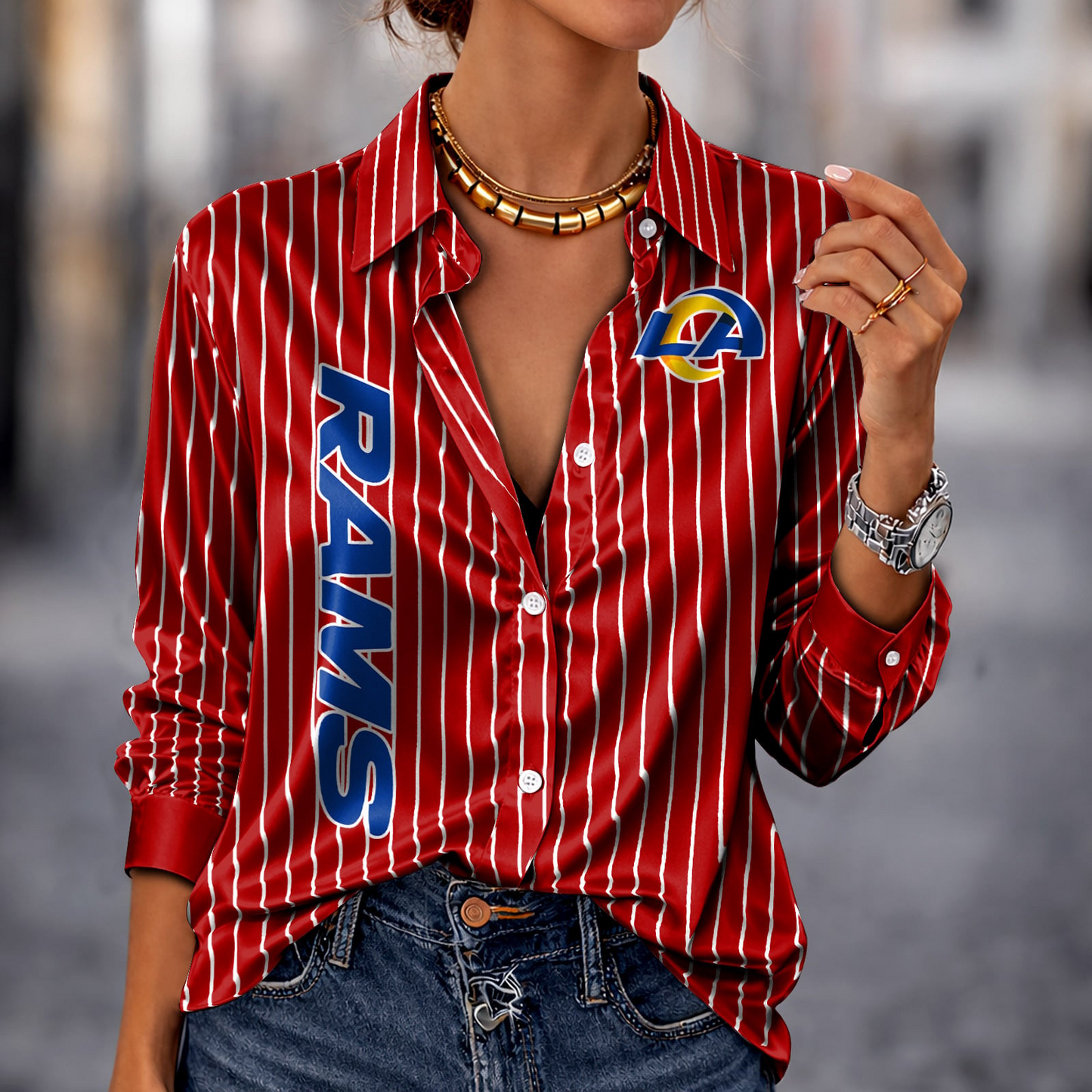 LAR x NFL Premium Stripe Shirt DATND TANTD 010426 Red