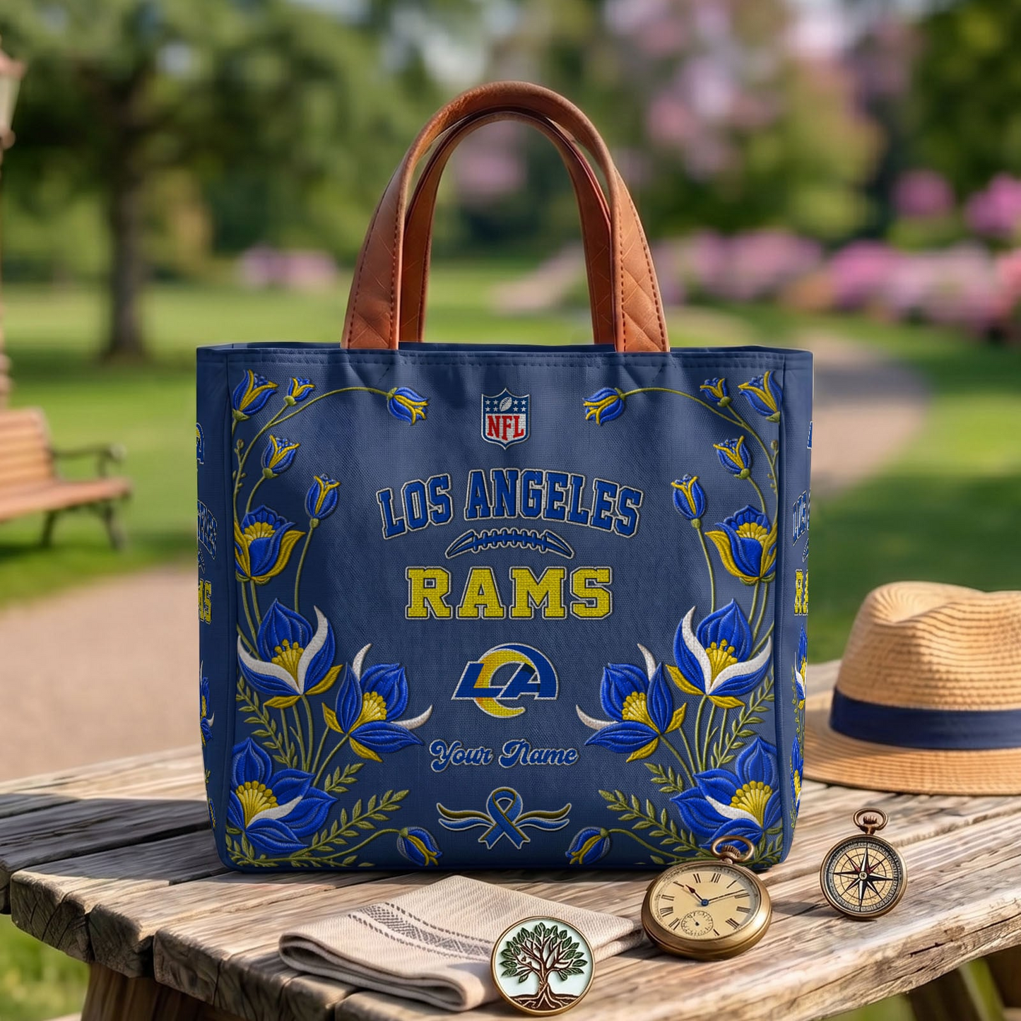 LAR x NFL Printed Canvas Tote Bag 1604 DatND DVT